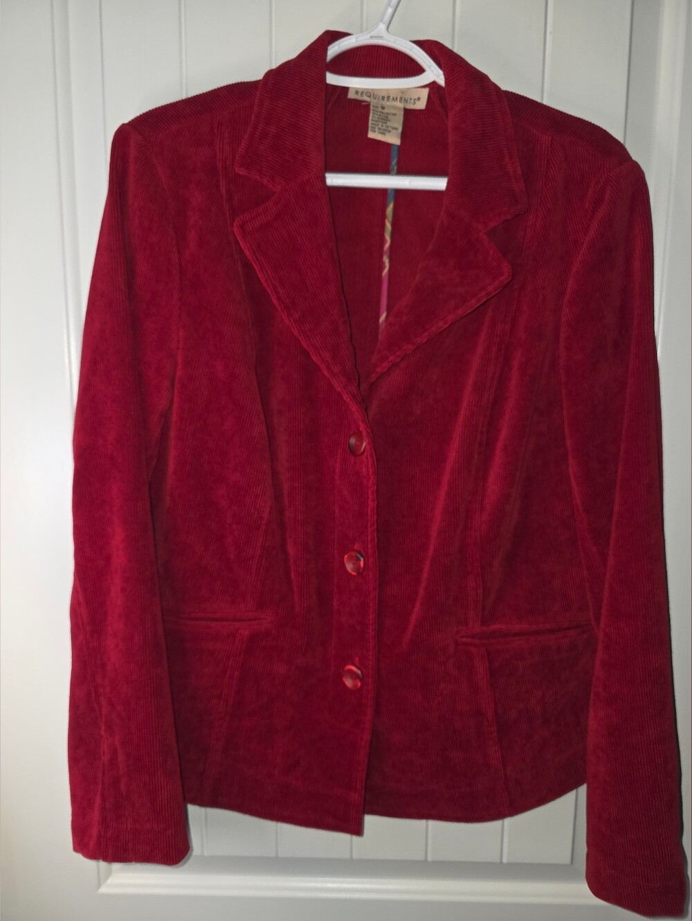 Requirements Vintage Crimson Corduroy Blazer Jacket EXCELLENT Condition Medium ❤